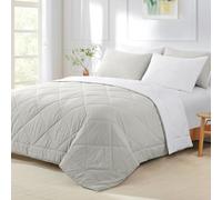 Aisbo Coverless Duvet King Size 4.5 Tog - 260 x 220cm, Beige Summer Duvet, Cosy and Lightweight Quilt, Reversible Comforter with 2 Pillowcases, Beige/White