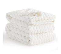 Aisbo Off White Blanket Throws For Sofas Bed-Fleece Soft Fluffy King Size Blanket Extra Large Throw For Armchair, Warm Jacquard Travel Throw Blanket For Couch, 230x270 cm
