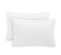 Aisbo Pillow Cases 2 Pack - White Standard 50x75 cm Pillowcases Set of 2, Soft Pair of Microfiber Plain House wife Pillow Cover with Envelope Closure
