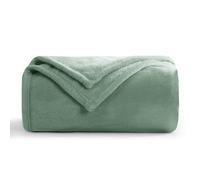 Aisbo Sage Green Throws Blanket for Sofas - Single Fluffy Blanket Bed Throw Fleece, Warm Soft Flannel Blanket for Couch, 130x150cm Green
