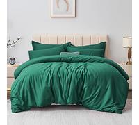 Aisbo Super King Duvet Covers Set Green - 3Pcs Superking Size Bedding Set Soft Brushed Microfiber Quilt Cover with 2 Pillowcases