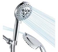 Aiscsc 10 Settings Shower Head with Handheld, 5" High Pressure Showerhead Include 2 Powerful Wash Modes for Cleaning Bathroom, Hand held Shower Head Set with Stainless Steel Hose Filter for Hard Water