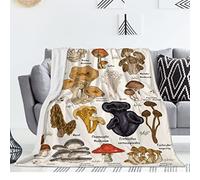 AISDE Mushroom Blanket Soft Flannel Fleece Botanical Plush Throw Blanket for Bed Couch Home Decorative Mushrooms Blanket Illustrative Reference Chart Blankets All Season 60"x50"