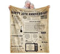 aisdfhsa 30th Anniversary Pearl Wedding Blanket - Back in 1994 Throw - 60"Lx50"W - For Him, Her & Couple
