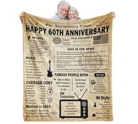 aisdfhsa 60th Anniversary Blanket - Diamond Wedding Gift for Couple, Wife, Husband, Parents, Grandparents - 60x50 Polyester Throw - 1963 Color