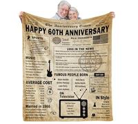 aisdfhsa 60th Anniversary Blanket - Diamond Wedding Gift for Couple, Wife, Husband, Parents, Grandparents - 60x50 Polyester Throw - 1963 Color