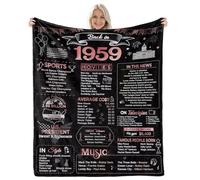 aisdfhsa 65th Birthday Gifts for Women 65th Wedding Anniversary Blanket Gifts - Back in 1959-65 Birthday Gifts for Women Best Gifts for 65 Year Old Woman Throw Blanket 60Lx50W
