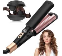 AISEELY 20MM Hair Waver Crimper - Mini 2 Barrel Beach Wave Hair Curler with 5 Adjustable Temp (120°C-200°C),Mermaid Curling Wand for Short/Long Hair, Anti-Scald, Quick & Easy Waver Curling Iron