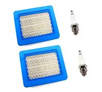 AISEN 2 x Air Filter with Spark Plug for Briggs & Stratton 3-5 PS Quantum Economy Pack 625 650 675 Series 491588S 399959