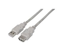 AISENS A101 - 0014 - 3 M USB 2.0 Extension Cable to Extend A USB 2.0 Cable, Suitable for Games Console/Digital Cameras/Webcam/Printers/Mouse Beige