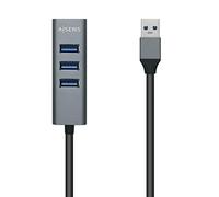 AISENS A106-0507 USB 3.0 HUB Type A/M-4xType A/H, Grey, 10cm