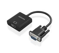 AISENS - A115-0873 - SVG Audio to HDMI Converter Cable, SVGA/M+Jack 3.5/H+USB Microb/H-HDMI A/H, Black, 20Cm