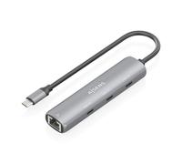 AISENS - ASUC-4P041-GR - USB-C Dock to ETHERNET GIGABIT + HUB 3xUSB-C, Grey, 15CM