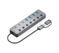 AISENS - ASUC-8P043-GR - USB3.1 Gen1 USB-C USB-A, USB-C/M+USB-A/M-4xUSB-A/H+3xUSB-C/H+1xUSB-C/H ALIM., Grey, 30CM
