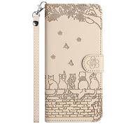 Aisenth Wallet Case for Samsung Galaxy S10e SM-G970F/DS with Card Slots & Kickstand - Cute Cat & Butterfly Embossed PU Leather Magnetic Flip Cover, Protective with Wrist Strap