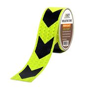 AISEY Reflective Tape Waterproof, Conspicuity Tape, Visibility Hazard Caution Adhesive Tape Safety Signs 2 in x 30 Ft, Safety Warning Tape Fluorescent Yellow Black Indoor/Outdoor