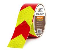 AISEY Reflective Tape Waterproof High Visibility Red & Yellow, Industrial Marking Tape Heavy Duty Hazard Caution Warning Safety Adhesive Tape Outdoor 2 Inch by 30 Feet