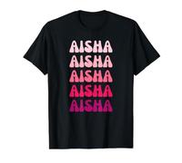 Aisha First Name Minimalist Design Value Graphic T-Shirt, Men, Black, S