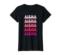 Aisha First Name Minimalist Design Value Graphic T-Shirt, Women, Black, S