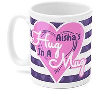 Aisha Mug, Cup, Aisha's Hug in A Mug, (Pink and Purple)