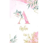 Aisha Notebook: Pink, Cute Heart, Personalized Name, Cute pug journal for Aisha Blank lined Cute Notebook: A colorful 6x9" (15.24cm x 22.68cm) A5 Notebook with 120 blank lined pages
