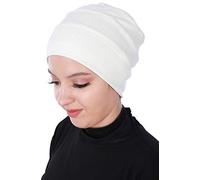 Aisha's Design Instant Turban Head Wraps, Cotton Hijab Scarf, Bandanas for Women, Hijab Undercap, Chemo Headwear for Women UK, Turban Headbands for Women, Womens Turban, Ivory Cancer Cap