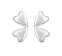 Aishgjia 925 Sterling Silver 2 Hearts Stud Earrings for Women Teen Girls Hollow Cute Love Stud Earrings, Metal, No Gemstone