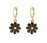 Aishgjia Enamel Daisy Flower Hoop Huggie Earrings for Women Cute Simple Sunflower Drop Dangle Earrings Summer Jewelry, L, Metal, No Gemstone