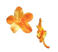Aishgjia Large Orchid Flower Stud Earrings, Lightweight Oversized Fabric Phalaenopsis Floral Statement Earrings for Women Tropical Hawaiian Beach Summer Vacation Jewelry Gifts, L, Fabric, No Gemstone