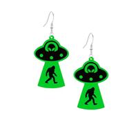 Aishgjia Unique Funny Aliens UFO Earrings Acrylic Alien Gorilla Drop Dangle Earrings for Women Party Jewelry, L, Acrylic, No Gemstone