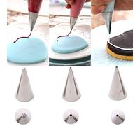 AISHIKEKE 3-Piece Extra-Fine CAKE DECORATING TIPS SET¨C Meringue Icing Tips Piping Nozzles ¨C 3 Size Stainless Steel Icing Tips - for easy cake cupcake dessert cookies decorating