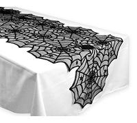AISHNE Spider Web Table Cloth Halloween Cobweb Lace Fabric Runner Cover-Stripe 18*72inch