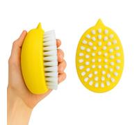 AISHUJIE Premium Veggie Brush The Scrubber for Potato Eyes,a Potato Scrubber Suitable for Root Vegetables & Delicate Fruits,a Dual-use Fruit and Vegetable Brush, Your Kitchen Essential (Yellow 2Pack)