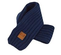 AiSi Kids Solid Color Soft Warm Knitted Scarf Navy Blue