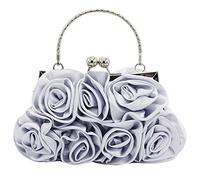AiSi Millya Women Rose Flowers Evening Clutch Bag Handmade Wedding Prom Tote Handbag Chain Shoulder bag