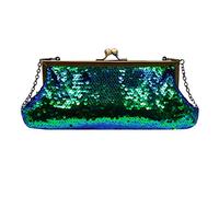 Aisi Women Girls Sparkling Mermaid Clutch Purse Elegant Glitter Evening Handbag Sequin Chain Shoulder Cross Body Bag