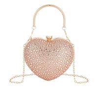 Aisi Women Heart Shaped Mini Clutch Handbag Evening Purse Chain Tote Shoulder Bag for Wedding Party Cocktail Prom