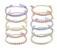 Aisikoo Pack of 10 Boho Anklets for Women - Adjustable Anklet & Surfer Bracelet Women, Braided Friendship Bracelet, Anklet Set, Anklet for Women, Ideal as a Gift