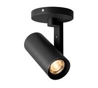 Aisilan Black Zoomable Spotlight 12W LED Dimmable, Adjustable Beam Angle 10°-55°, Rotatable Single Spotlights CRI 97, Aluminum Spot Lights Indoor Ceiling or Wall Mounted for Murals, Living Room