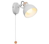 AISILAN Modern Indoor Wall Lights for Bedrooms with Pull-Cord Switch, White | Hardwired, 350° Horizontal Rotation, 125° Vertical Tilt, Compatible with E14 Bulbs, Wall Lamps for Living Room and Bedside