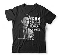 Aisili 1984 was Not Supposed to Be Tshirt Unisex George Orwell Big Brother Conspiracy Black XXL