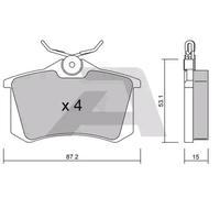 AISIN BPPE-2001 Brake pad set