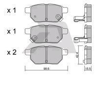 AISIN BPTO-2006 Brake pad set