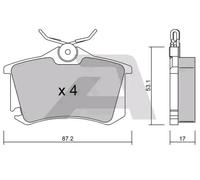 AISIN BPVW-2008 Brake pad set