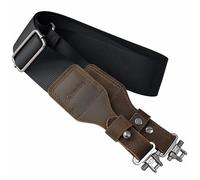 Aisin Gioro Slings, 2" Wide Weave Cotton Slings with Double Layer Crazy Horse Leather Ends(Black)