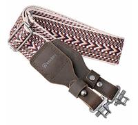Aisin Gioro Slings, 2" Wide Weave Cotton Slings with Double Layer Crazy Horse Leather Ends(Retro red weave)