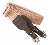 Aisin Gioro Slings, 2" Wide Weave Cotton Slings with Double Layer Crazy Horse Leather Ends(Retro yellow weave)