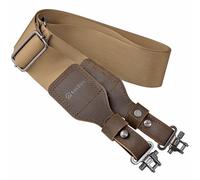 Aisin Gioro Slings, 2" Wide Weave Cotton Slings with Double Layer Crazy Horse Leather Ends(Yellow)
