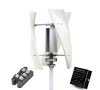 AISINILALAO 2500W Vertical Axis Wind Turbine Generator, 12V-220V Low Start Speed 2.5M/S, Quiet Wind Generator with Controller for Home, RV, Boat(White),24V