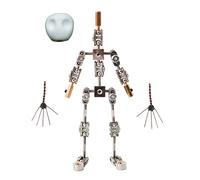 AISINILALAO Stop Motion Armature Skeleton,Adjustable Metal Frame for Stop Motion Animation Figures, with Hands And Skull DIY Character Modeling Support (12Cm-20Cm),16cm
